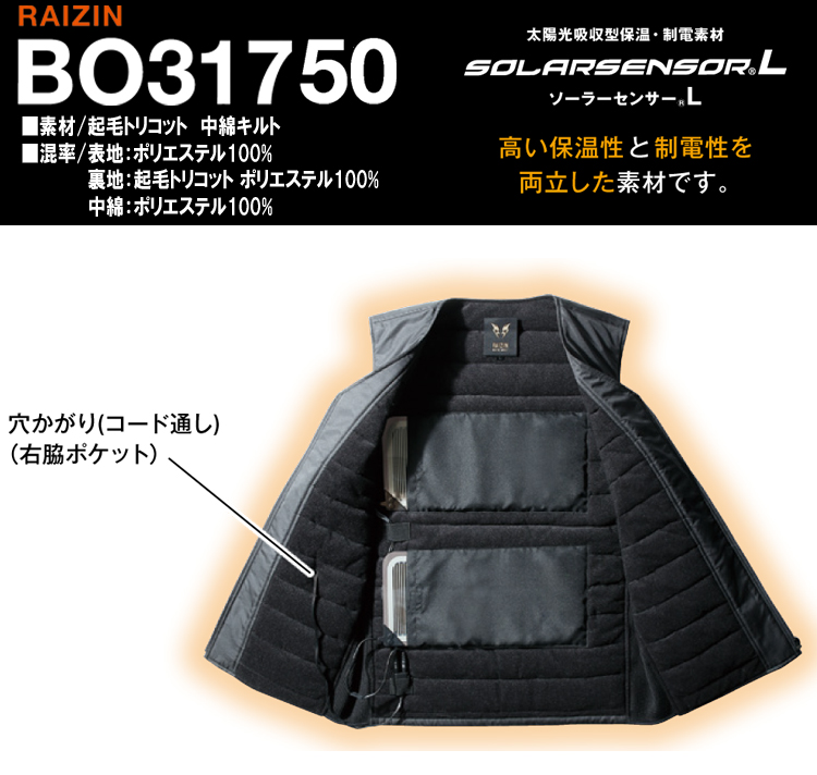 雷神ウォ―ムベスト BO31750