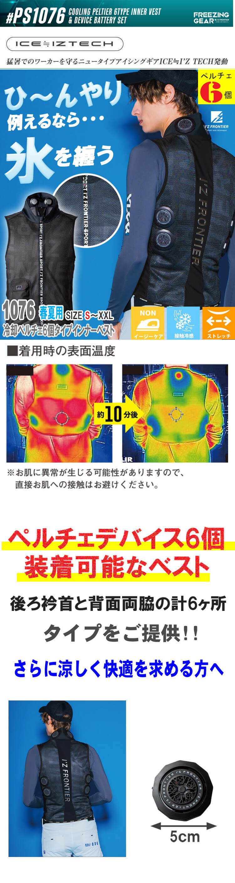 アイズフロンティア PS1076 冷却ウェア ペルチェベスト