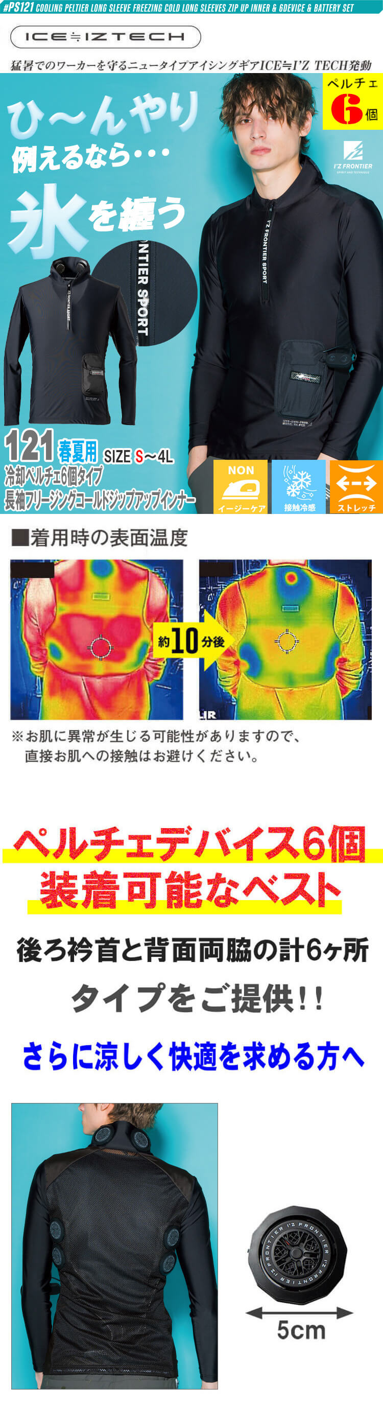 アイズフロンティア PS121 冷却ウェア ペルチェインナー