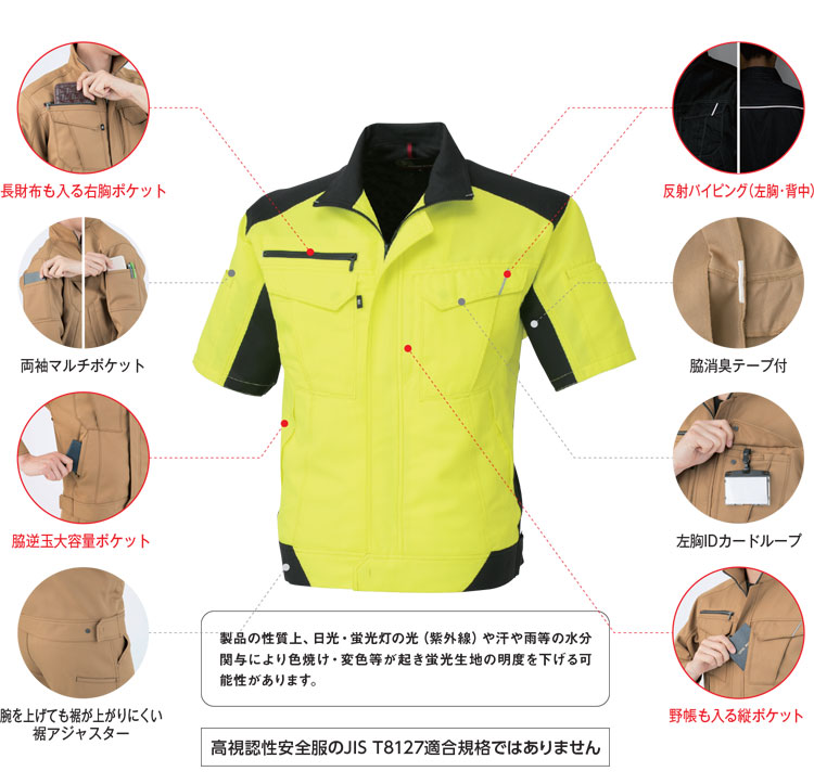 作業服 co-cos コーコス半袖ブルゾン A-8080 春夏 2019年春夏