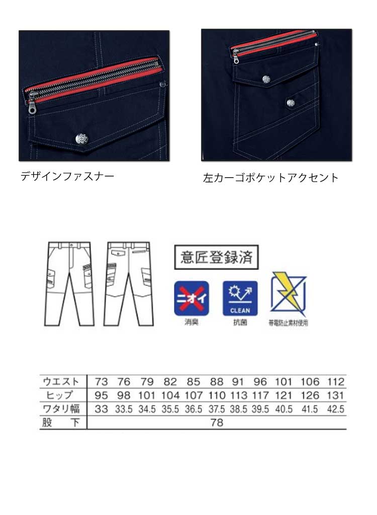 Jawin 自重堂52102ノータックカーゴパンツ｜作業服・作業着の総合通販