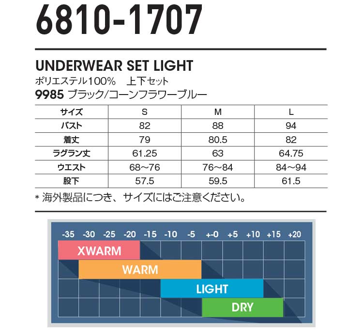 BLAKLADER ブラックラダー アンダーウェア 6810-1707｜作業服
