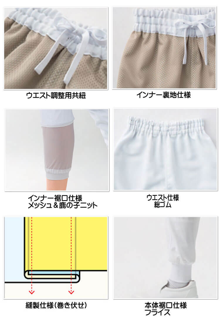 【美品】 Pro Fit 白 マルチ Mサイズ 食品工場白衣 ホッピングパンツ CD653｜作業服・作業着の総合通販専門